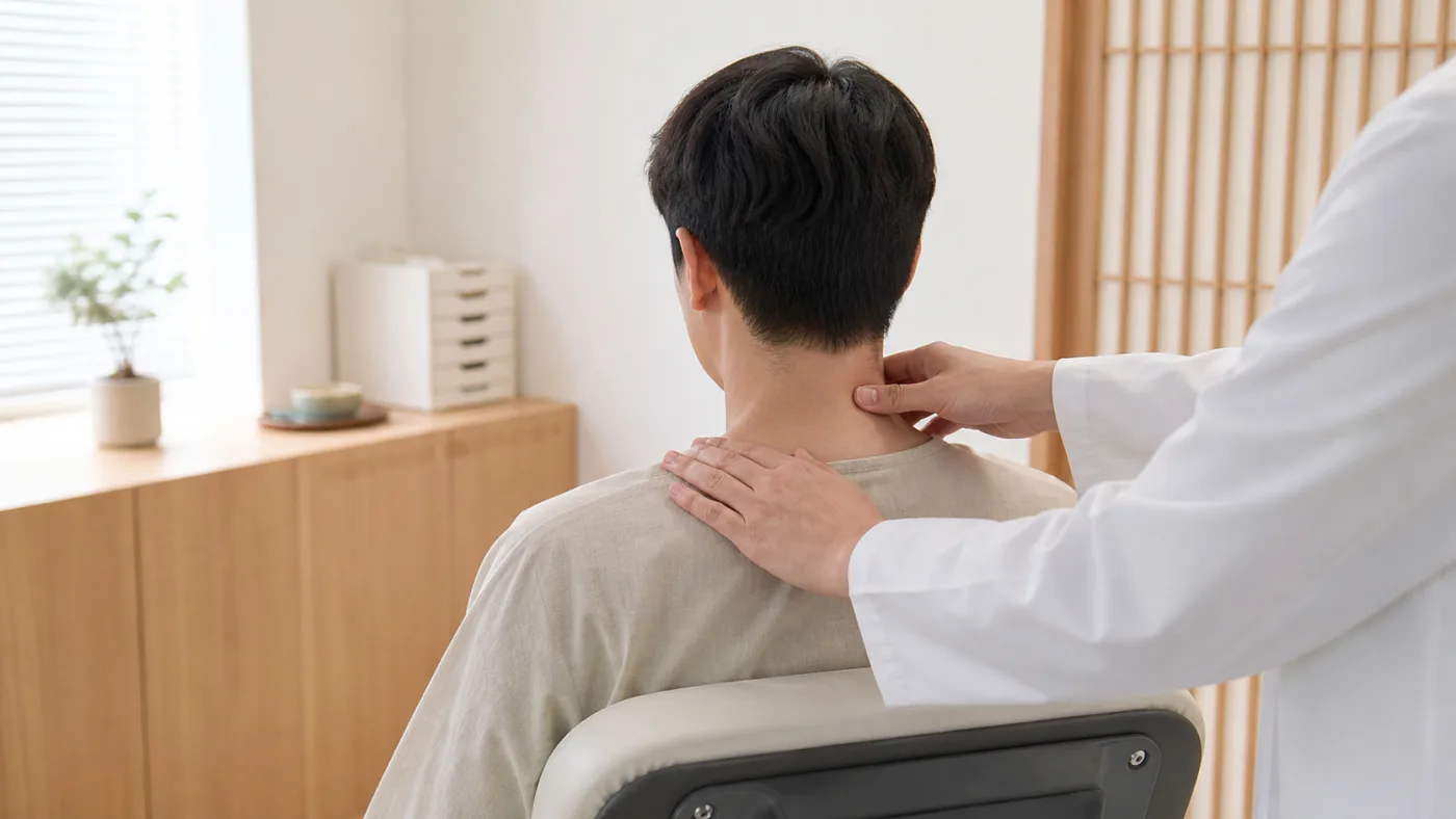 사고 난 뒤 목이랑 어깨에 담이 걸렸습니다 — 침만으로 안 풀릴 때
